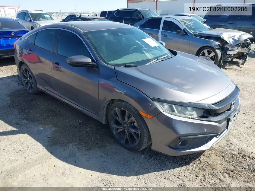 HONDA CIVIC 2019, VIN 19XFC2F82KE002286
