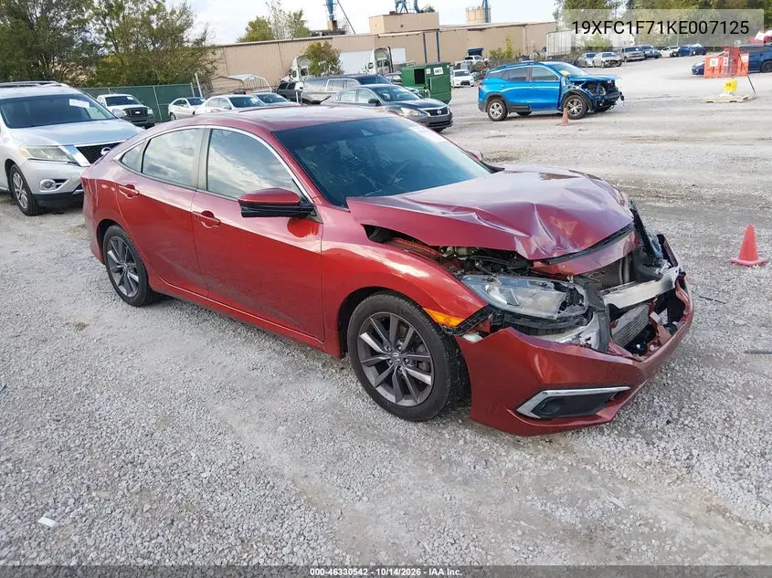 HONDA CIVIC 2019, VIN 19XFC1F71KE007125