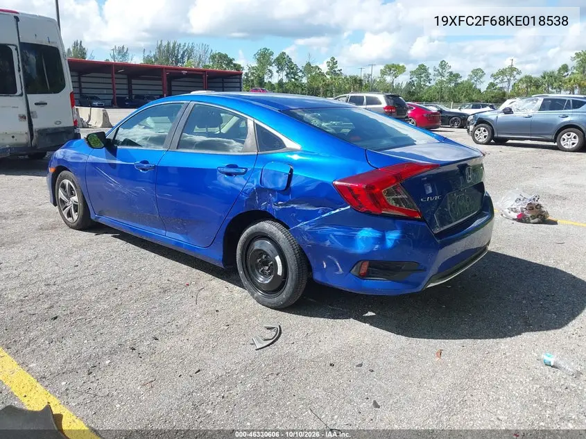 2019 HONDA CIVIC VIN 19XFC2F68KE018538 — фото 3