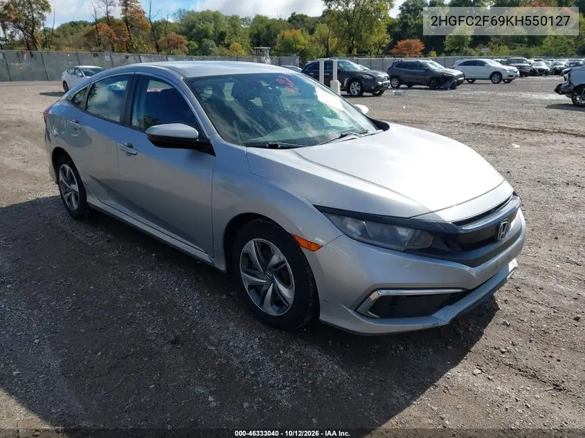 2019 HONDA CIVIC VIN 2HGFC2F69KH550127 — фото 2