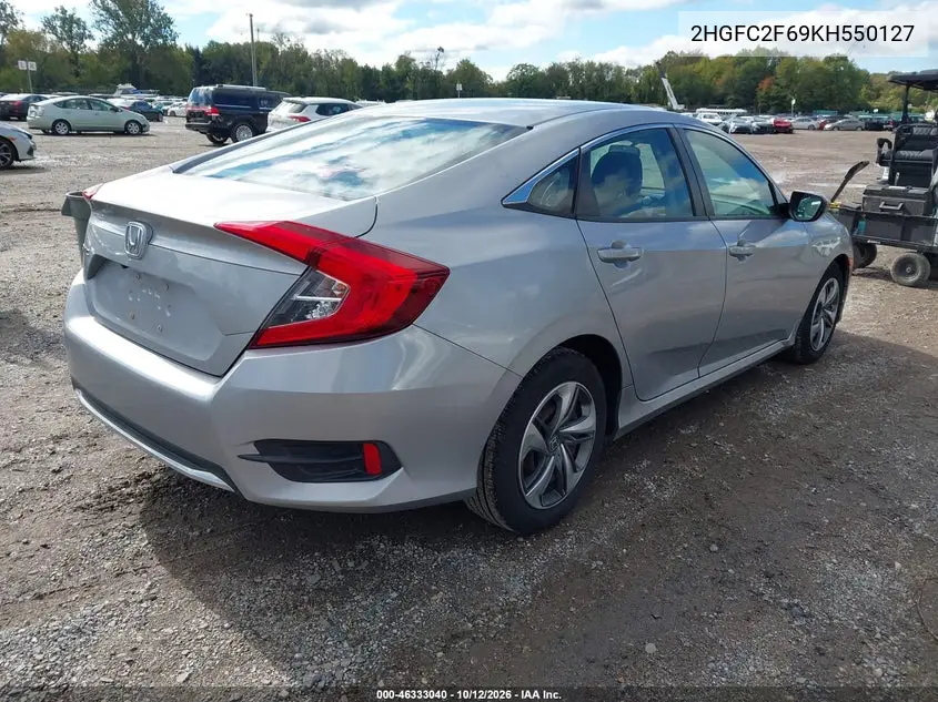 HONDA CIVIC 2019, VIN 2HGFC2F69KH550127