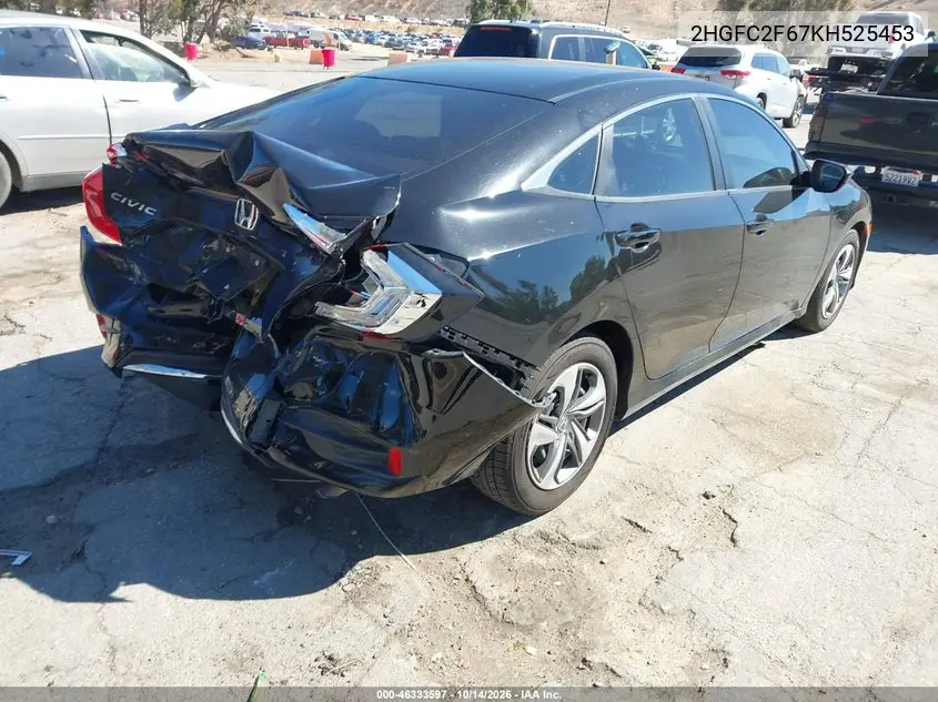 2019 HONDA CIVIC VIN 2HGFC2F67KH525453 — фото 4
