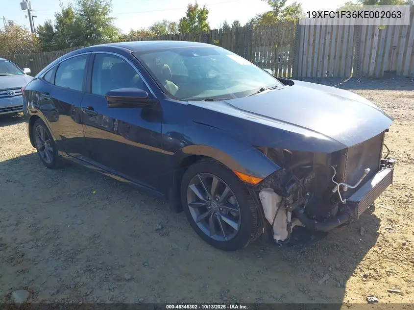 HONDA CIVIC 2019, VIN 19XFC1F36KE002063