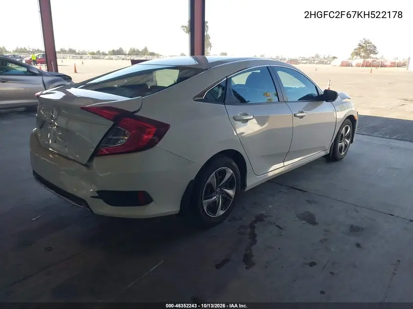 2019 HONDA CIVIC VIN 2HGFC2F67KH522178 — фото 4