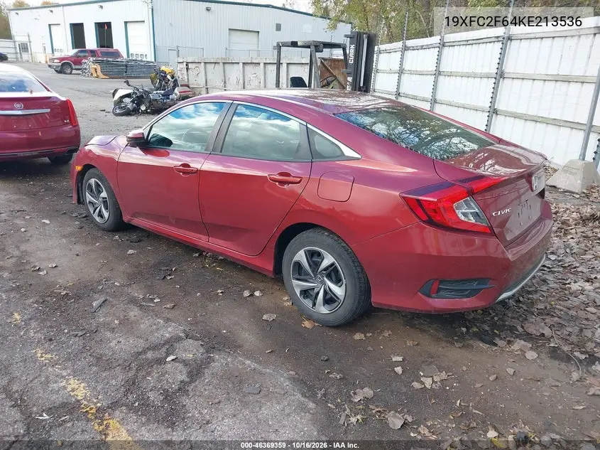 2019 HONDA CIVIC VIN 19XFC2F64KE213536 — фото 3