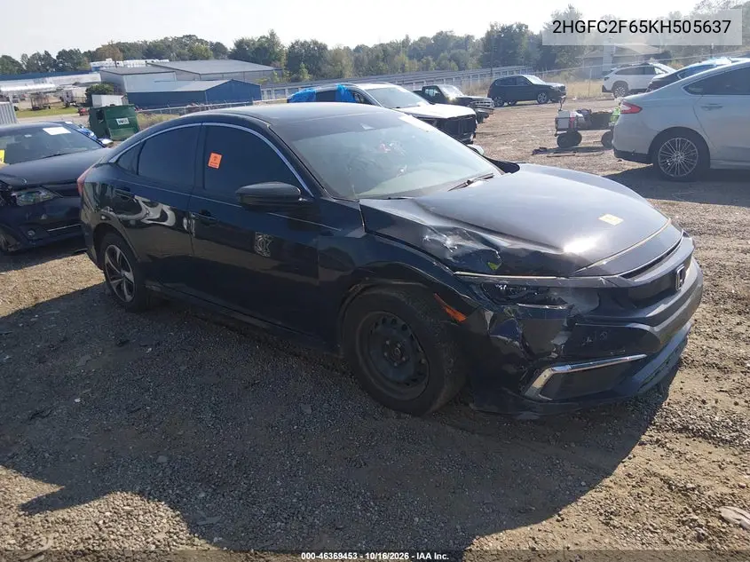 HONDA CIVIC 2019, VIN 2HGFC2F65KH505637