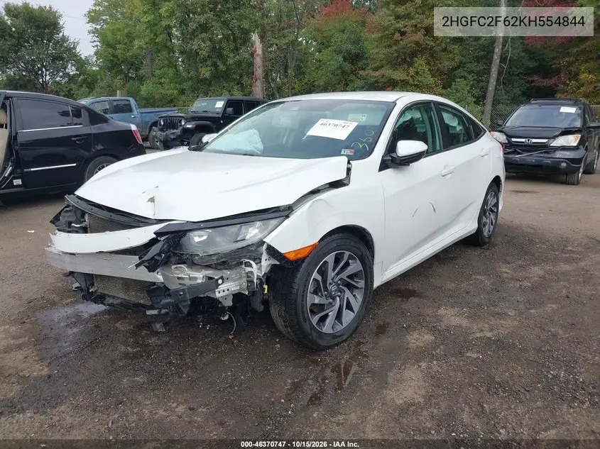 2019 HONDA CIVIC VIN 2HGFC2F62KH554844 — фото 2