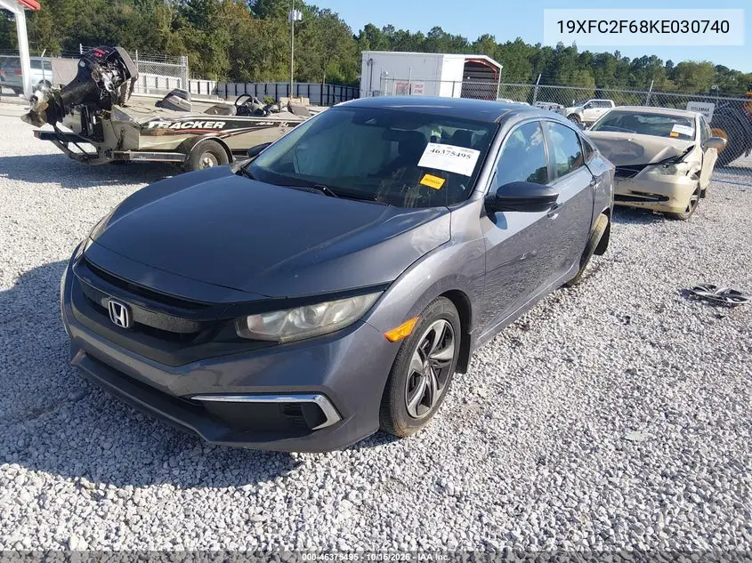 2019 HONDA CIVIC VIN 19XFC2F68KE030740 — фото 2
