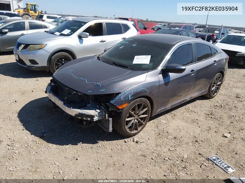 2019 HONDA CIVIC VIN 19XFC2F82KE035904 — фото 2