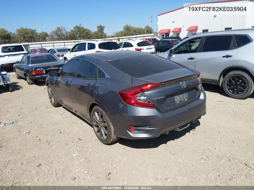 2019 HONDA CIVIC VIN 19XFC2F82KE035904 — фото 3