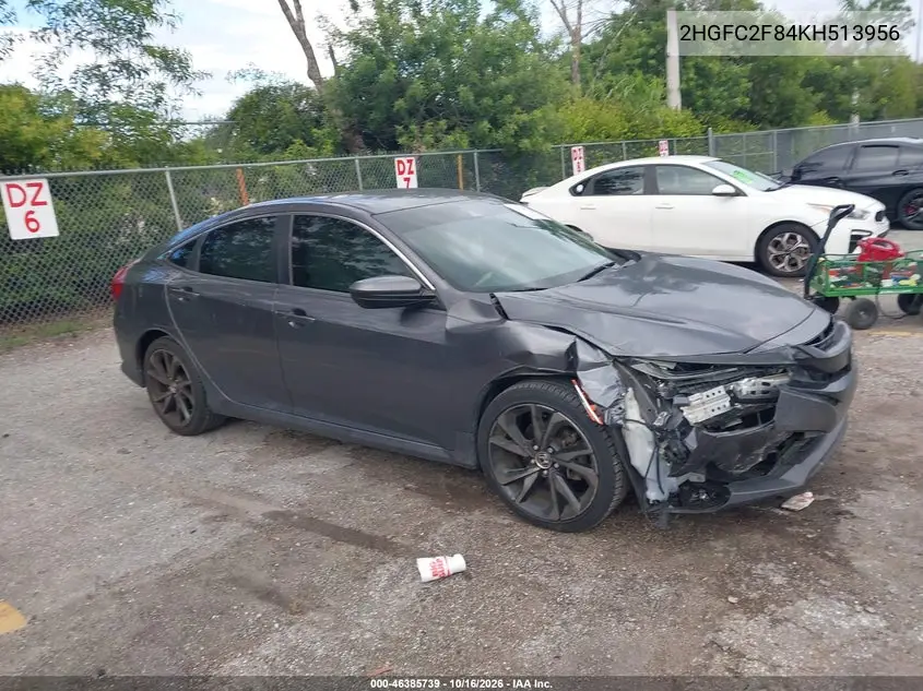 HONDA CIVIC 2019, VIN 2HGFC2F84KH513956