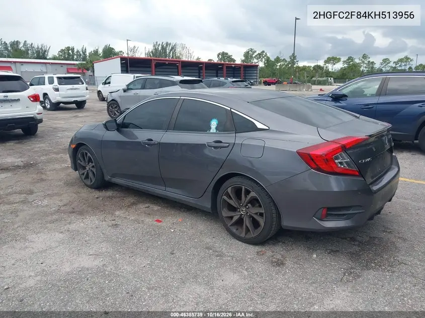 2019 HONDA CIVIC VIN 2HGFC2F84KH513956 — фото 3