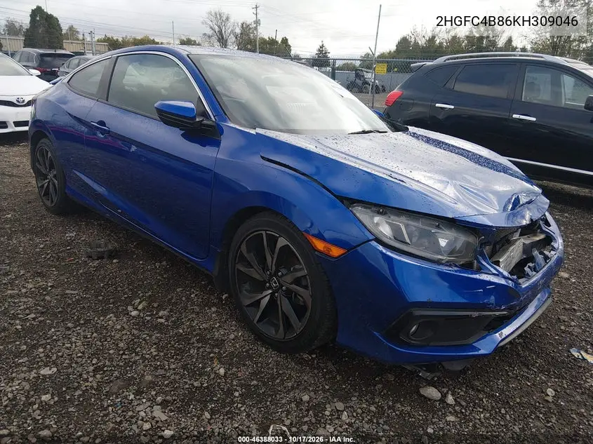 HONDA CIVIC 2019, VIN 2HGFC4B86KH309046