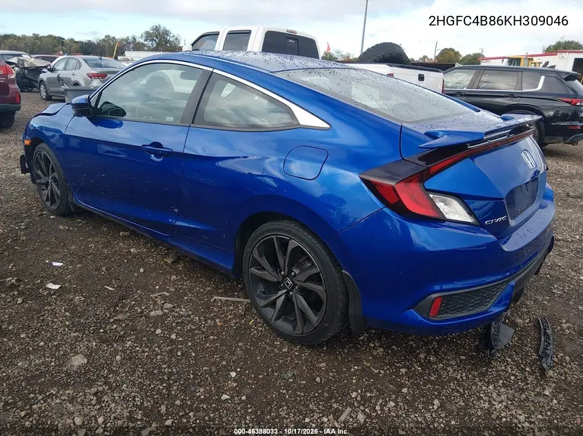 2019 HONDA CIVIC VIN 2HGFC4B86KH309046 — фото 3