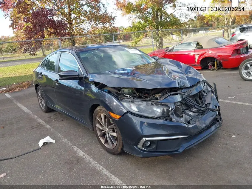 HONDA CIVIC 2019, VIN 19XFC1F33KE206254