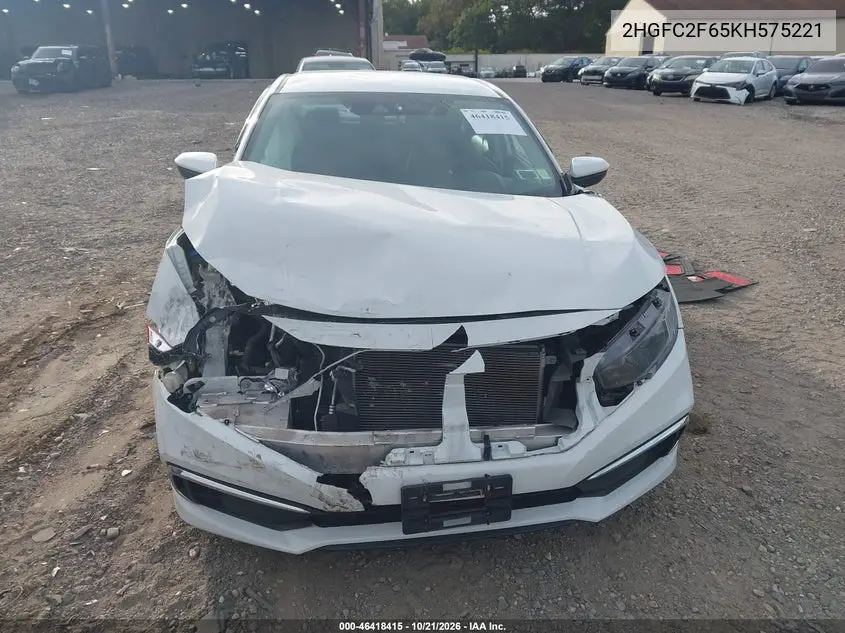 2019 HONDA CIVIC VIN 2HGFC2F65KH575221 — фото 12