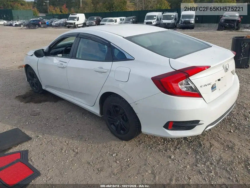 2019 HONDA CIVIC VIN 2HGFC2F65KH575221 — фото 3