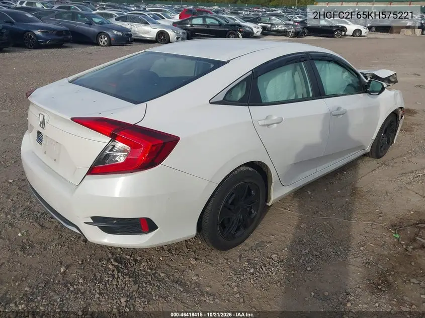 2019 HONDA CIVIC VIN 2HGFC2F65KH575221 — фото 4