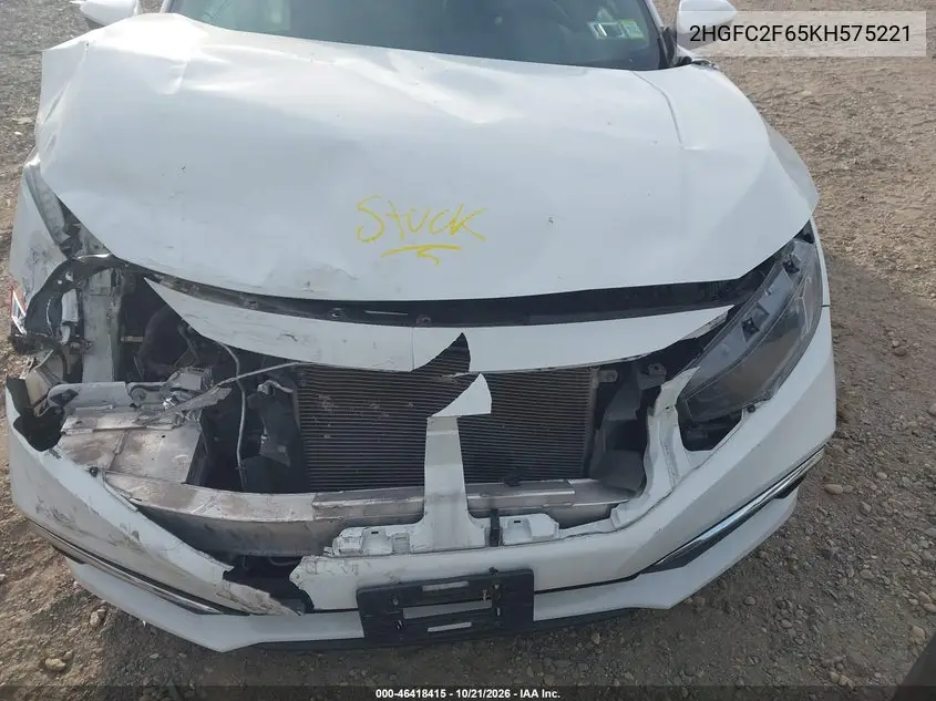 2019 HONDA CIVIC VIN 2HGFC2F65KH575221 — фото 6