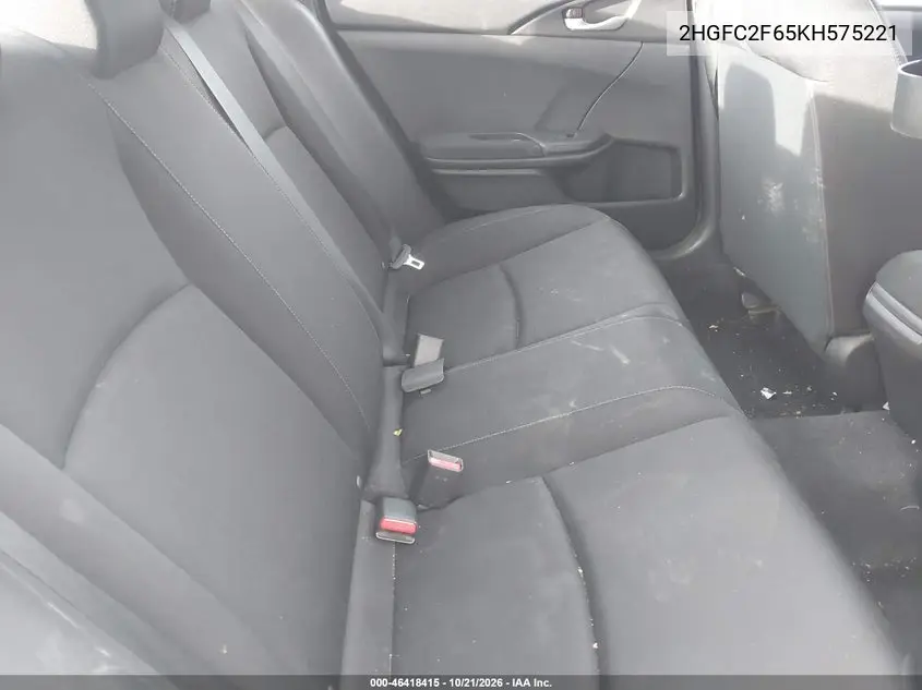 2019 HONDA CIVIC VIN 2HGFC2F65KH575221 — фото 8