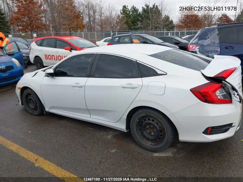 2020 HONDA CIVIC VIN 2HGFC2F53LH011978 — фото 14