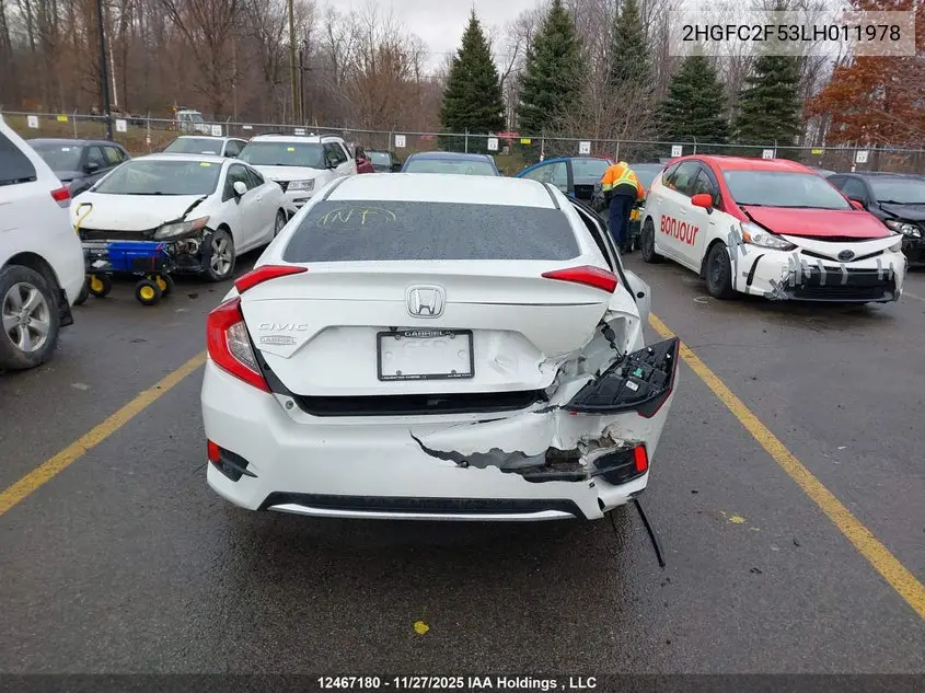2020 HONDA CIVIC VIN 2HGFC2F53LH011978 — фото 16
