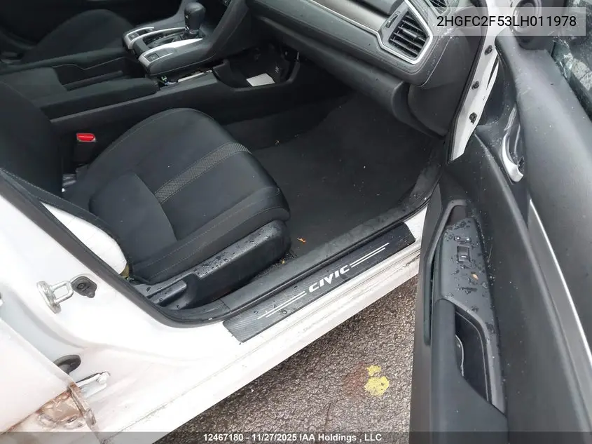 2020 HONDA CIVIC VIN 2HGFC2F53LH011978 — фото 5