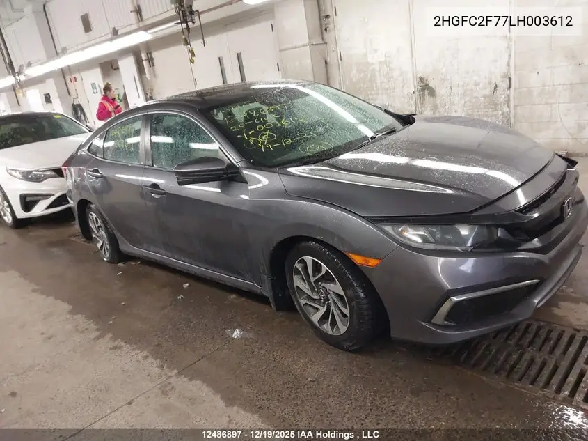 2020 HONDA CIVIC VIN 2HGFC2F77LH003612 — фото 13
