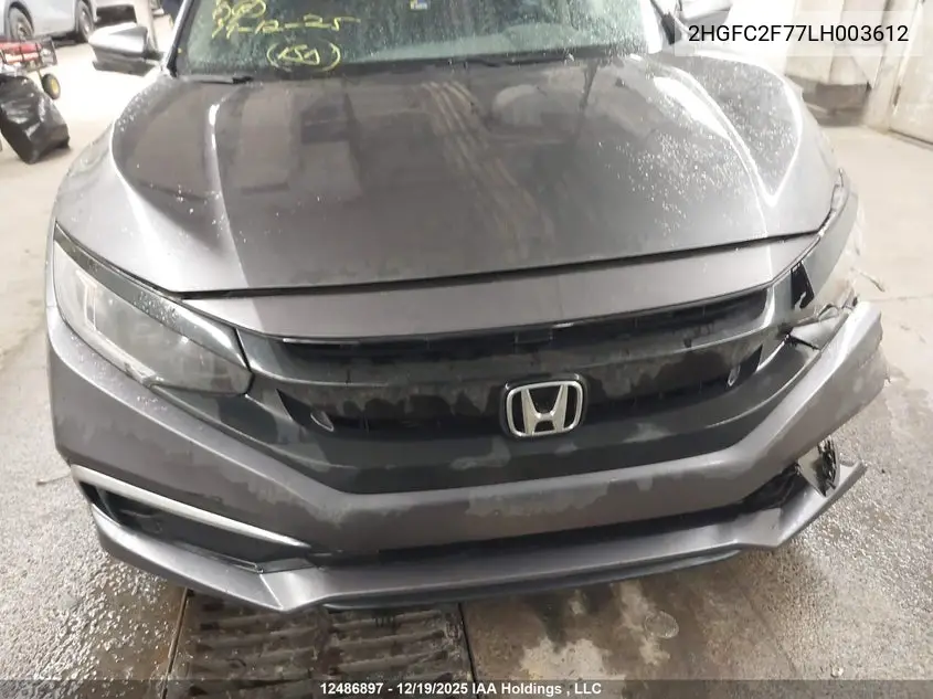 2020 HONDA CIVIC VIN 2HGFC2F77LH003612 — фото 20