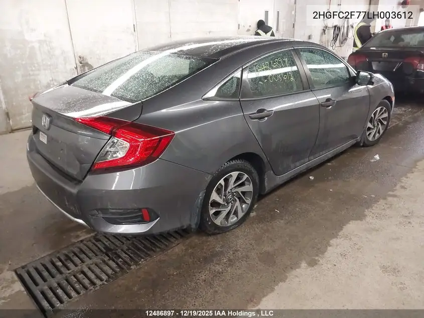 2020 HONDA CIVIC VIN 2HGFC2F77LH003612 — фото 4