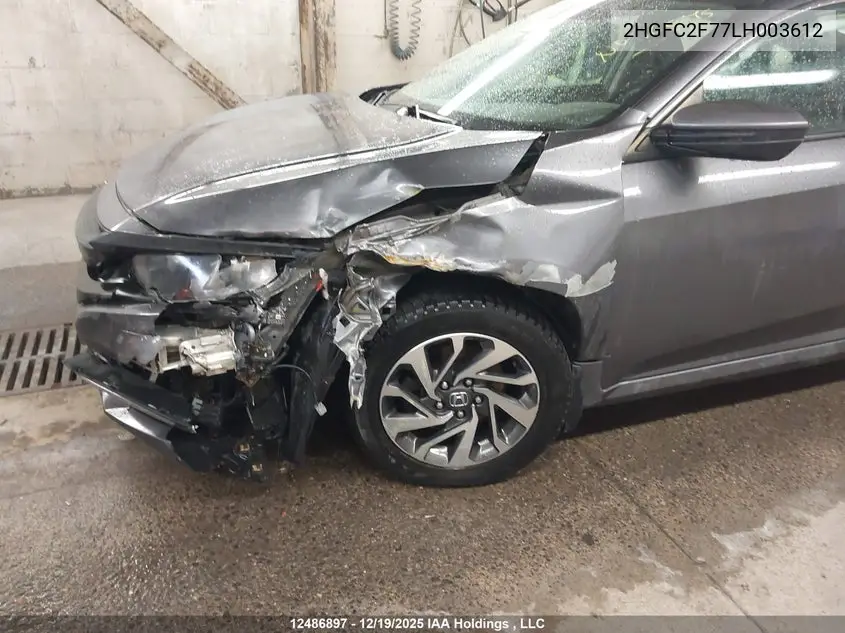 2020 HONDA CIVIC VIN 2HGFC2F77LH003612 — фото 6
