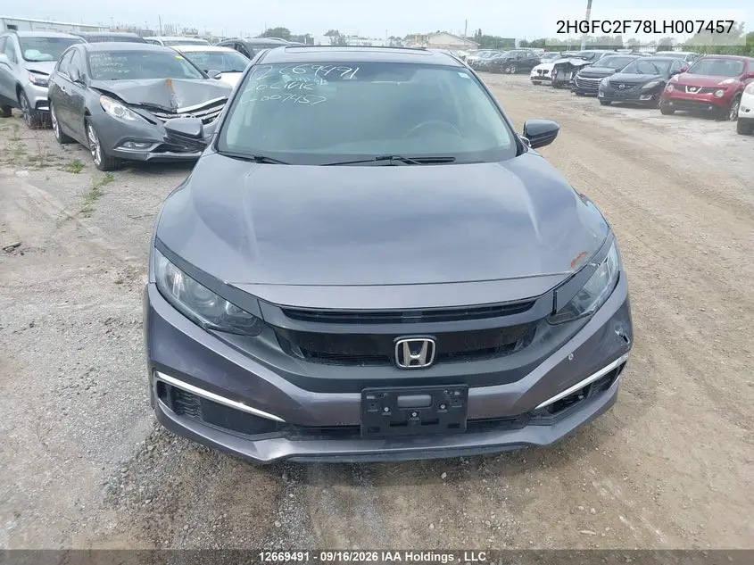 2020 HONDA CIVIC VIN 2HGFC2F78LH007457 — фото 12