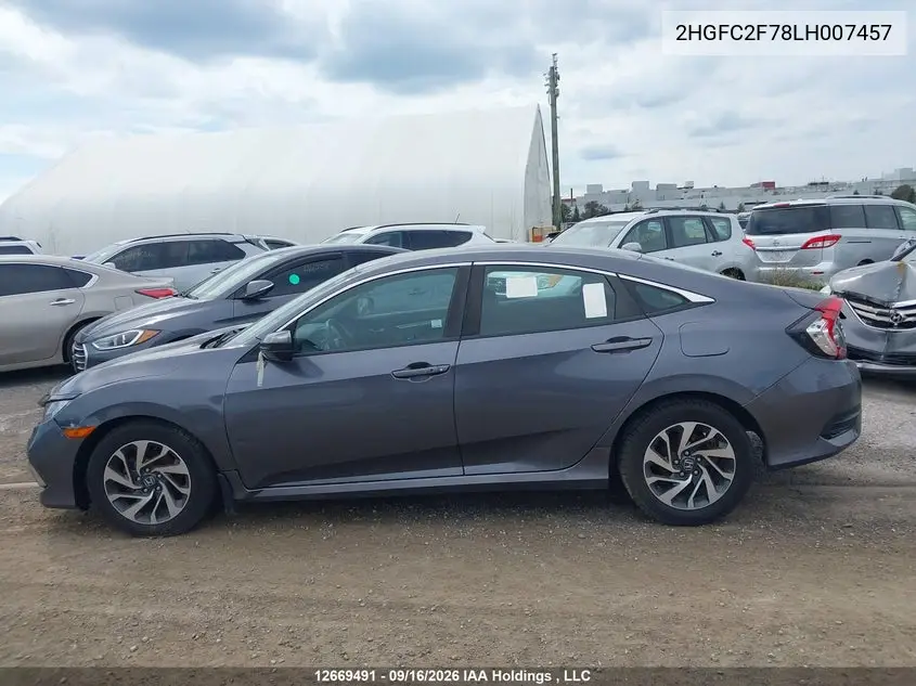 2020 HONDA CIVIC VIN 2HGFC2F78LH007457 — фото 14