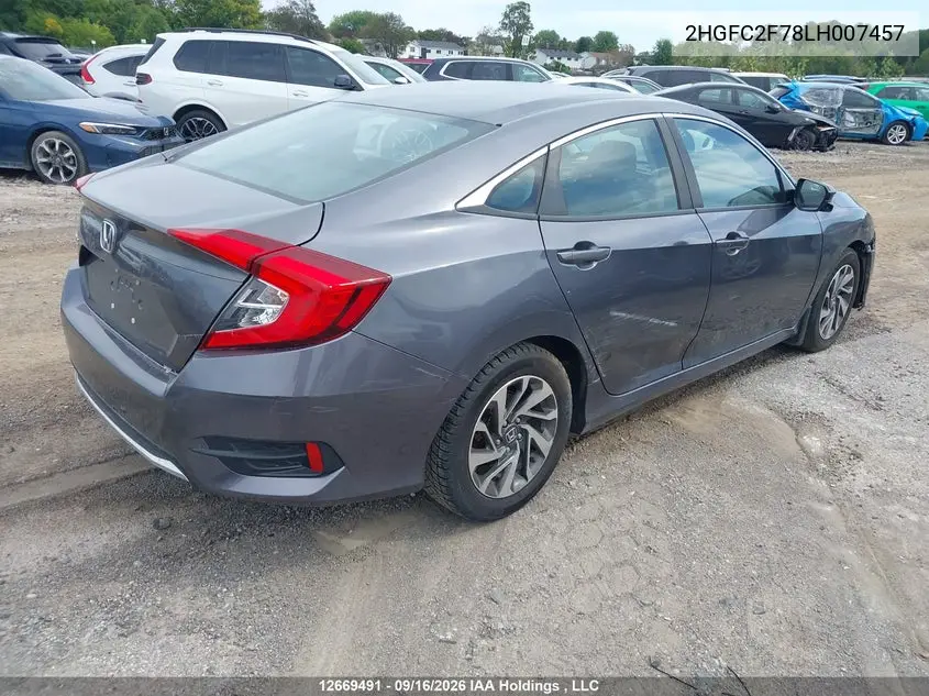 2020 HONDA CIVIC VIN 2HGFC2F78LH007457 — фото 4
