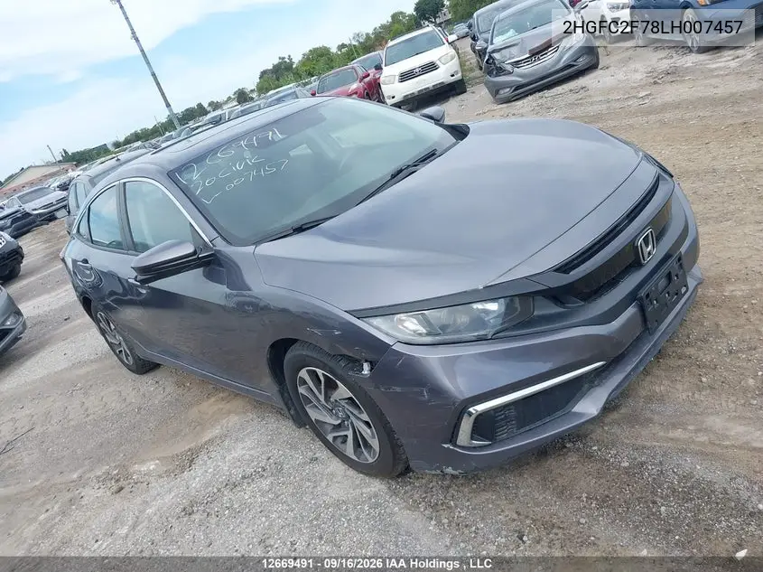 2020 HONDA CIVIC VIN 2HGFC2F78LH007457 — фото 6
