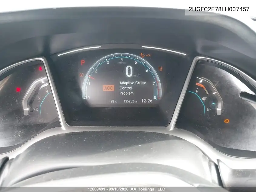 2020 HONDA CIVIC VIN 2HGFC2F78LH007457 — фото 7