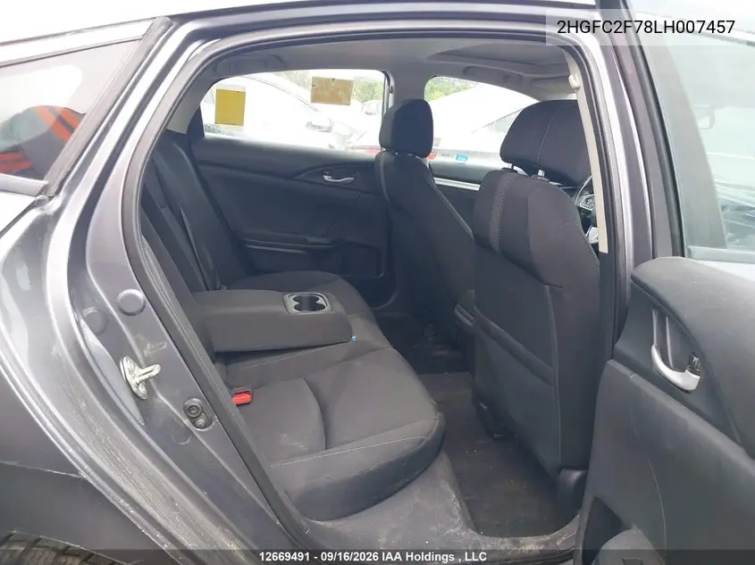 2020 HONDA CIVIC VIN 2HGFC2F78LH007457 — фото 8