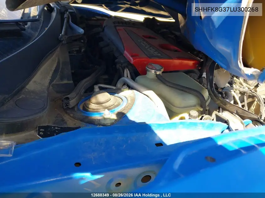 HONDA CIVIC 2020, VIN SHHFK8G37LU300268