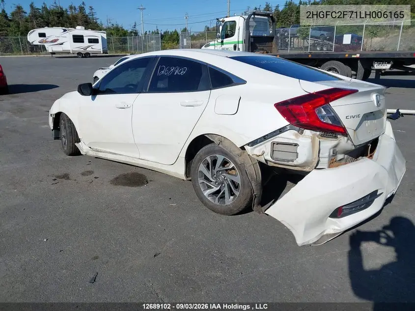2020 HONDA CIVIC VIN 2HGFC2F71LH006165 — фото 3