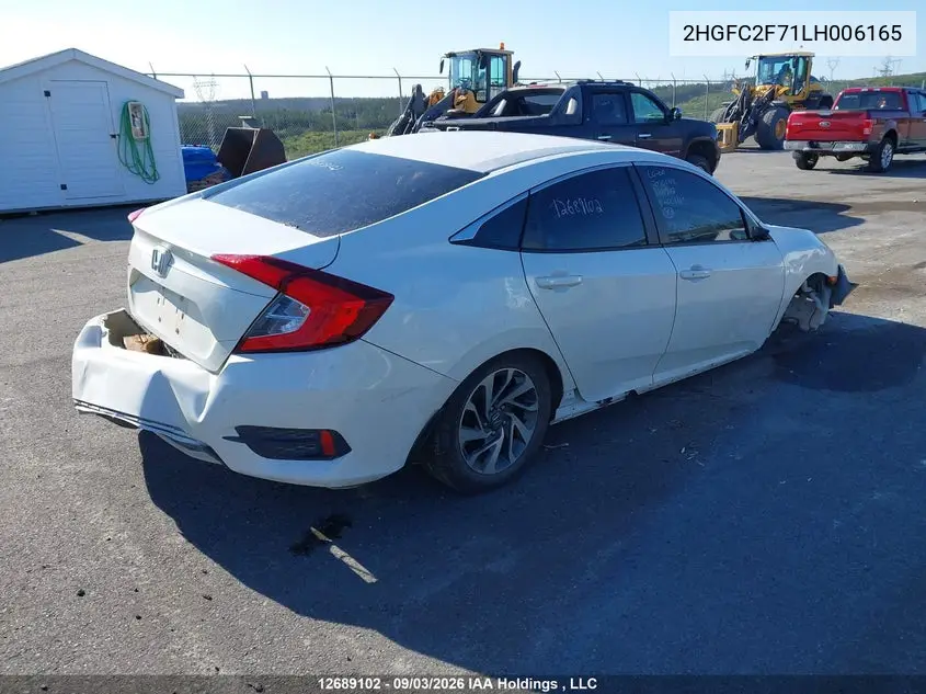 2020 HONDA CIVIC VIN 2HGFC2F71LH006165 — фото 4