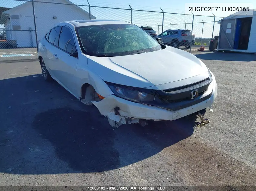 2020 HONDA CIVIC VIN 2HGFC2F71LH006165 — фото 6