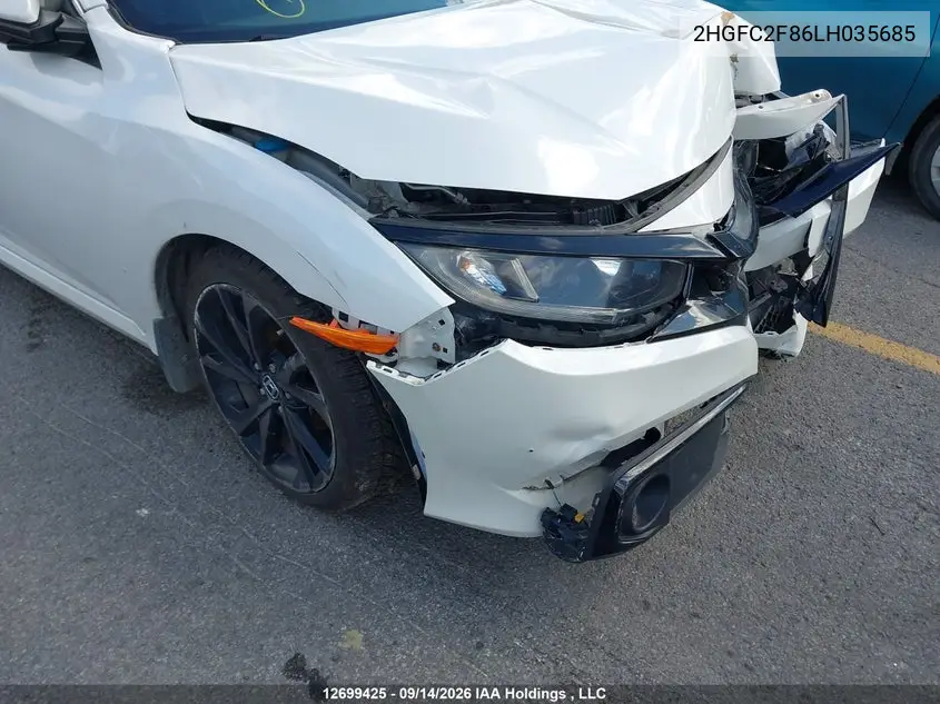 2020 HONDA CIVIC VIN 2HGFC2F86LH035685 — фото 20