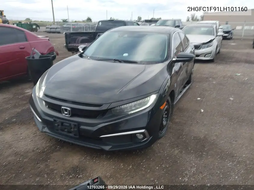 2020 HONDA CIVIC VIN 2HGFC1F91LH101160 — фото 2