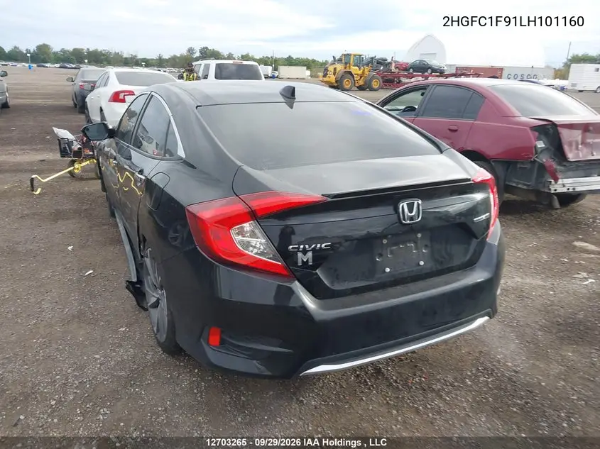 2020 HONDA CIVIC VIN 2HGFC1F91LH101160 — фото 3