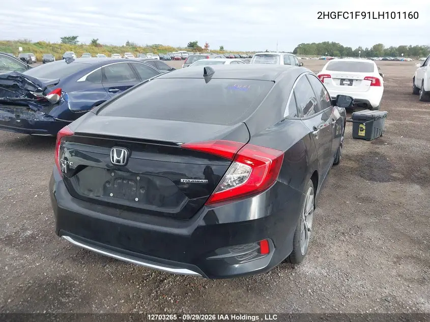 2020 HONDA CIVIC VIN 2HGFC1F91LH101160 — фото 4