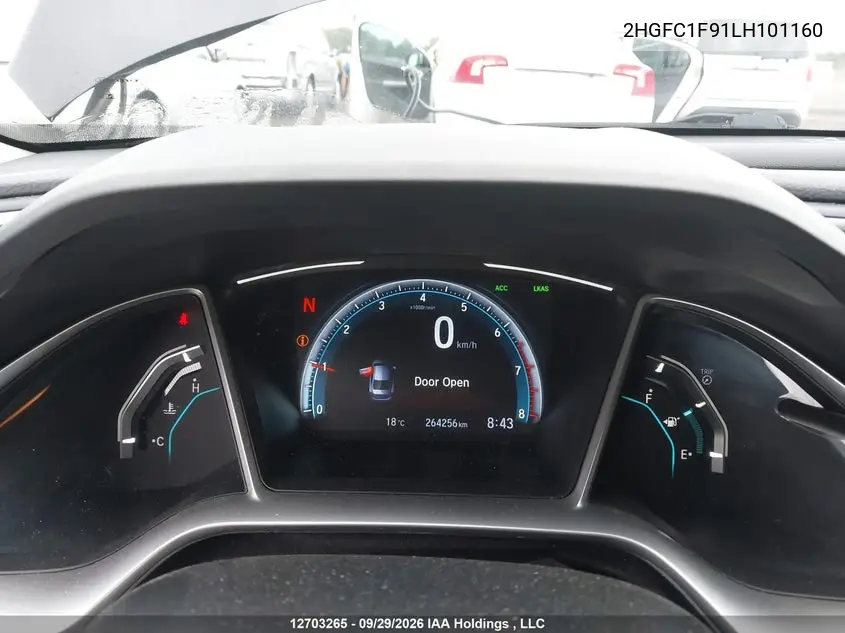 2020 HONDA CIVIC VIN 2HGFC1F91LH101160 — фото 7