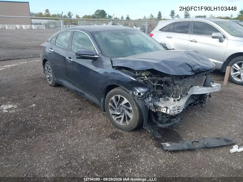 HONDA CIVIC 2020, VIN 2HGFC1F90LH103448