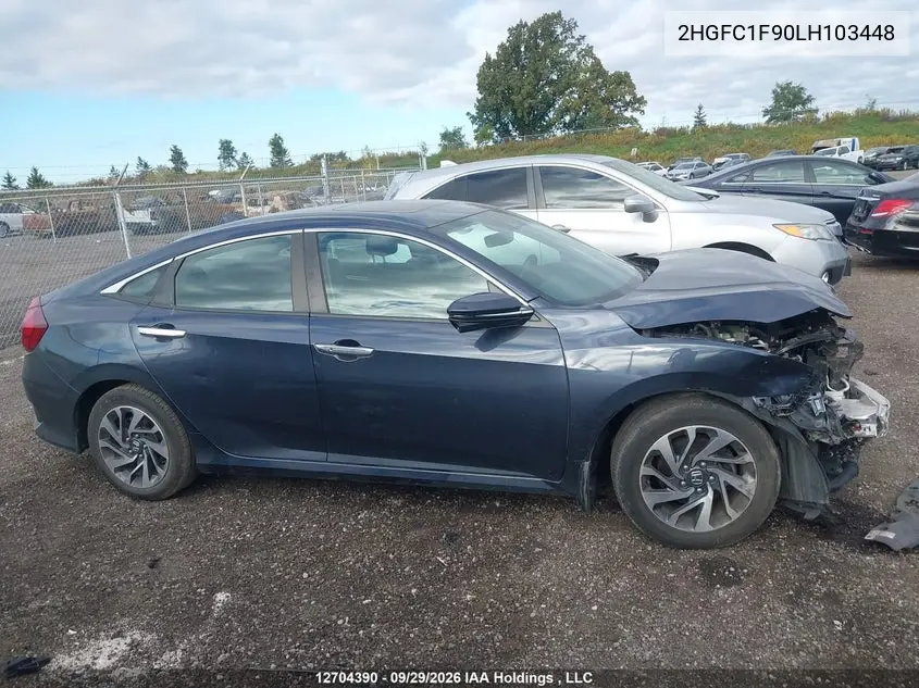 2020 HONDA CIVIC VIN 2HGFC1F90LH103448 — фото 13