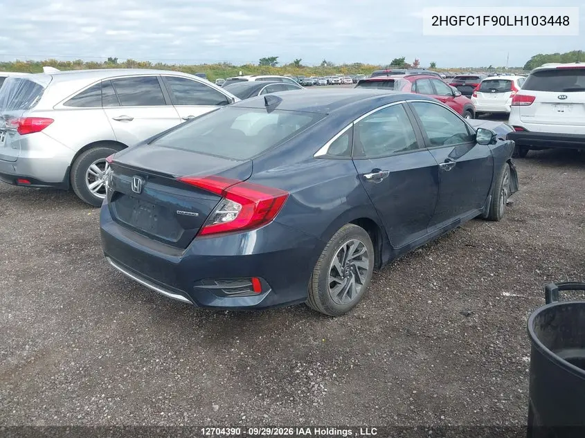 2020 HONDA CIVIC VIN 2HGFC1F90LH103448 — фото 4