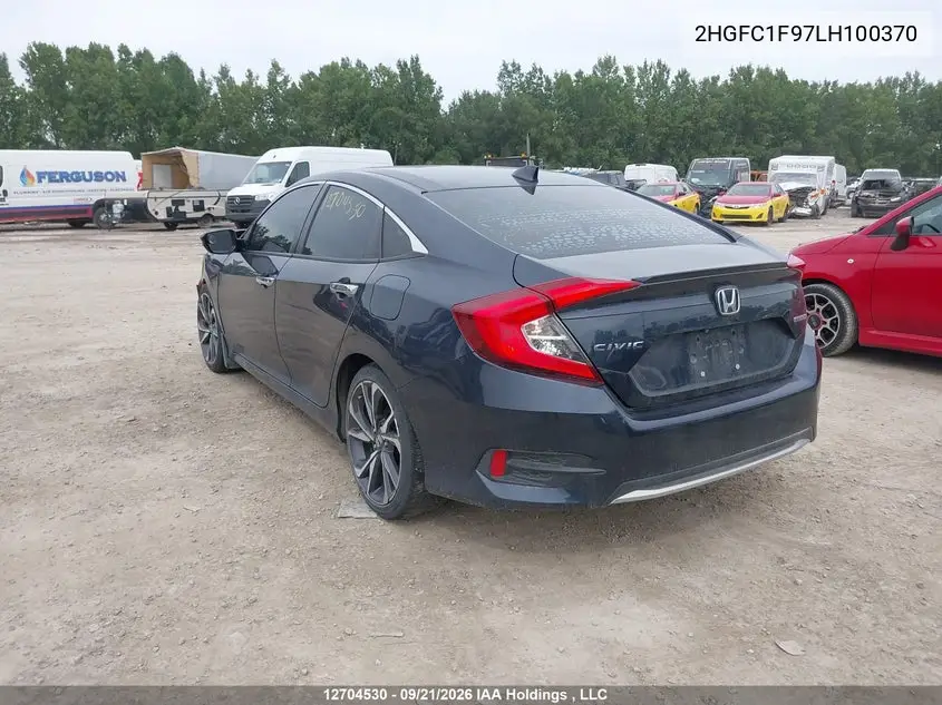 2020 HONDA CIVIC VIN 2HGFC1F97LH100370 — фото 3